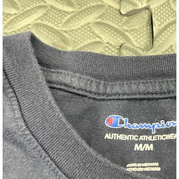 Champion Shirt Adult Medium Blue Short Sleeve Casual Athletic Outdoor Active Men - Picture 9 of 12